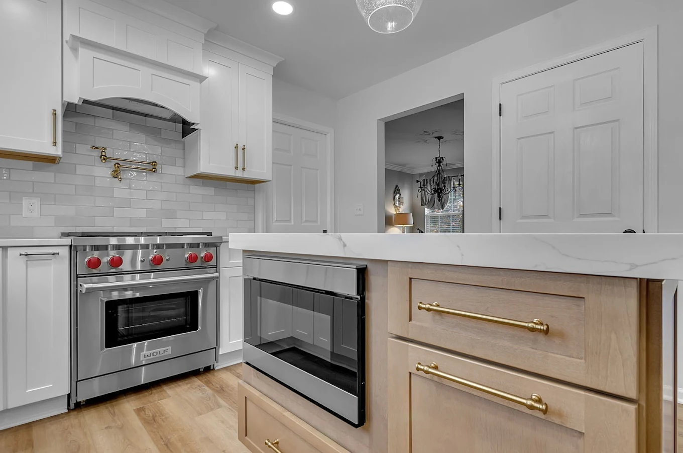 High-End Kitchen with Wolf Range and Natural Wood Island - Sireika Renovations